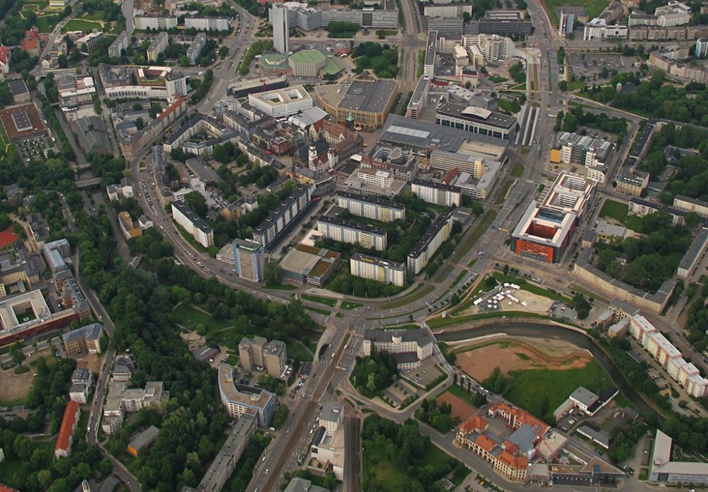 Innenstadt nach Nordosten, 2013 und 2018 (Kopie) Innenstadt nach Nordosten, 2013 und 2018